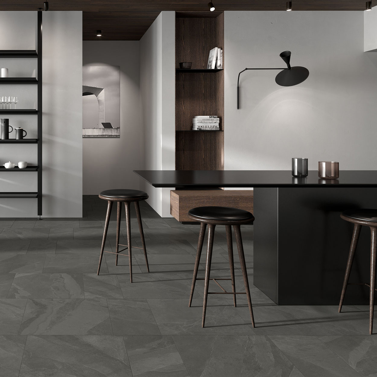 Unicom Starker Brazilian Slate Elephant Grey Vloertegel 30x60cm